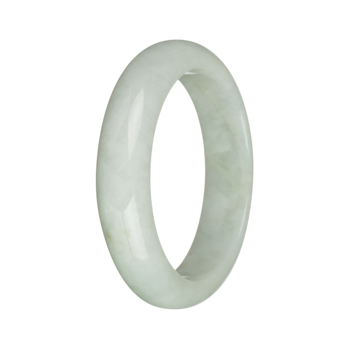 56.7mm Greyish White Jade Bangle Bracelet
