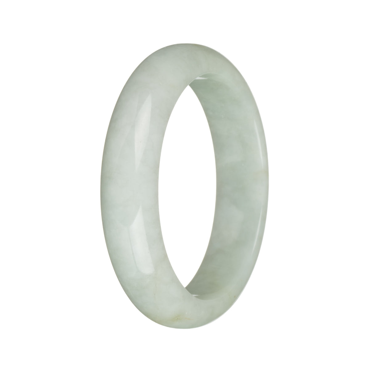 56.7mm Greyish White Jade Bangle Bracelet