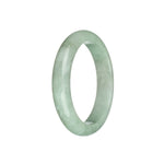 Certified Type A Light Green Traditional Jade Bangle Bracelet - 58mm Half Moon