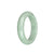 Certified Natural Light Green with Dark Green Spots Burmese Jade Bracelet - 54mm Half Moon