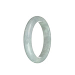 Genuine Grade A White Traditional Jade Bangle - 57mm Half Moon