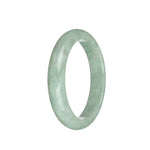 Genuine Grade A Light Green Jadeite Bangle Bracelet - 61mm Half Moon