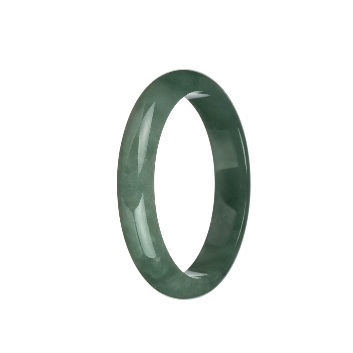 Certified Grade A Green Jadeite Bracelet - 61mm Half Moon