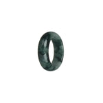 Certified Dark Green Burmese Jade Band - US 8.5