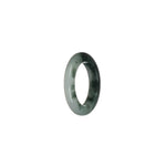 Certified White and Dark Green Burma Jade Ring- US 7.25