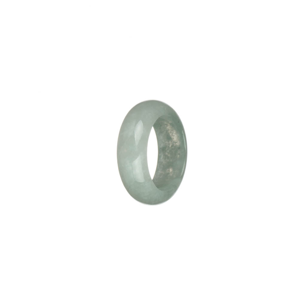 Genuine White and Pale Green Burma Jade Band - US 6
