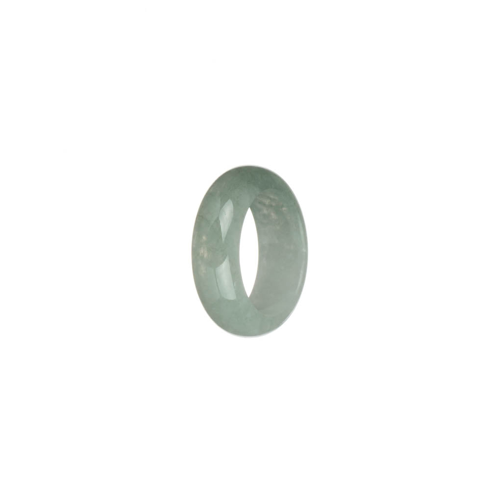 Genuine White and Pale Green Burma Jade Band - US 6