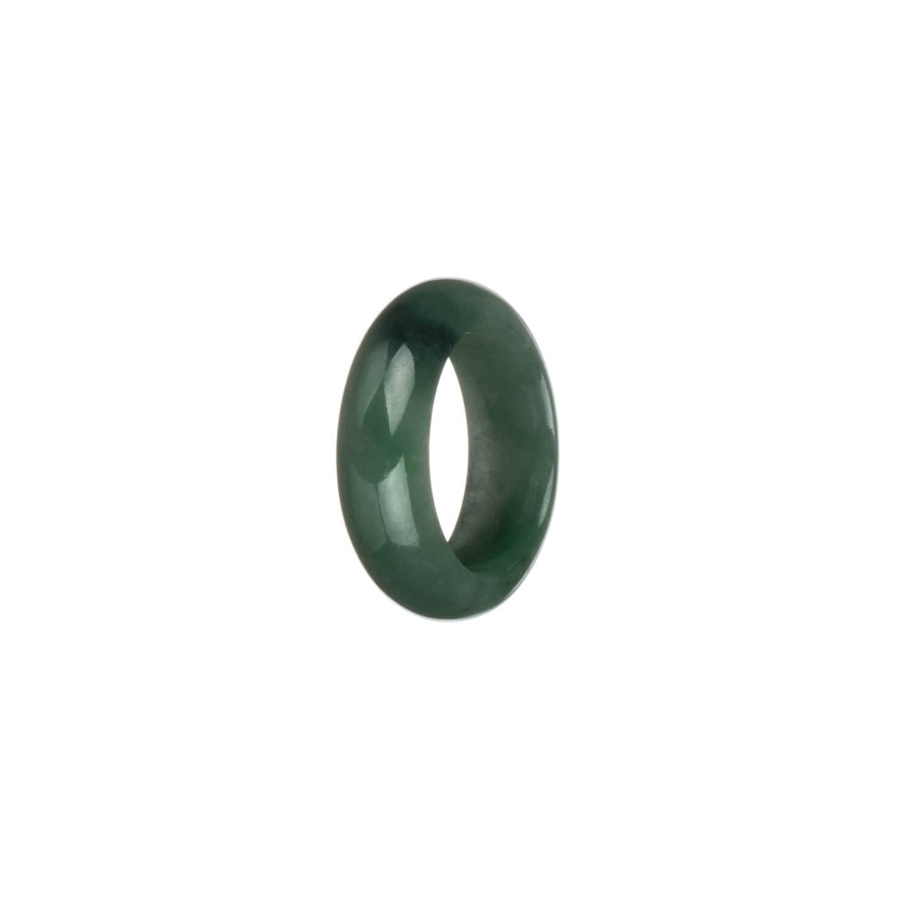 Genuine Green with Apple Green Pattern Burmese Jade Ring- US 7.5