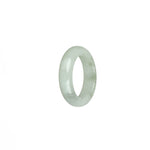 Real White with Pale Green Jade Ring - US 9.5