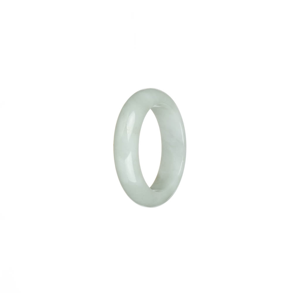 Certified White Burmese Jade Ring - US 9.5
