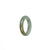 Certified Green and White with Brown Patch Burmese Jade Band - US 9.75