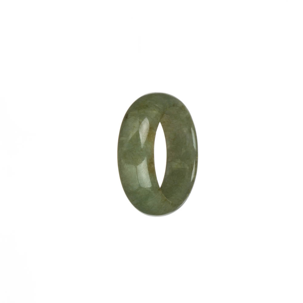 Real Olive Green with Brown Patterns Jade Band - US 9.75