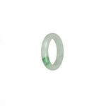 Certified White with Imperial Green Patch Burmese Jade Band - US 7