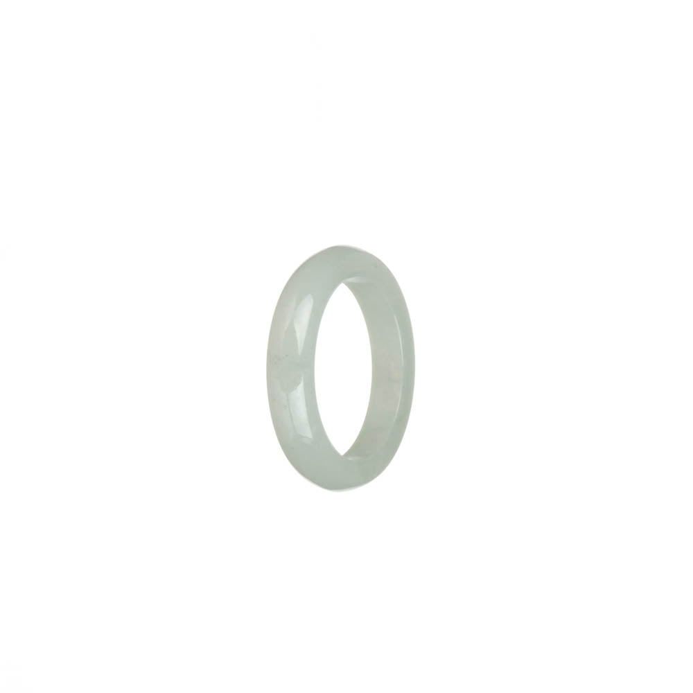 Certified White Burma Jade Ring - US 7