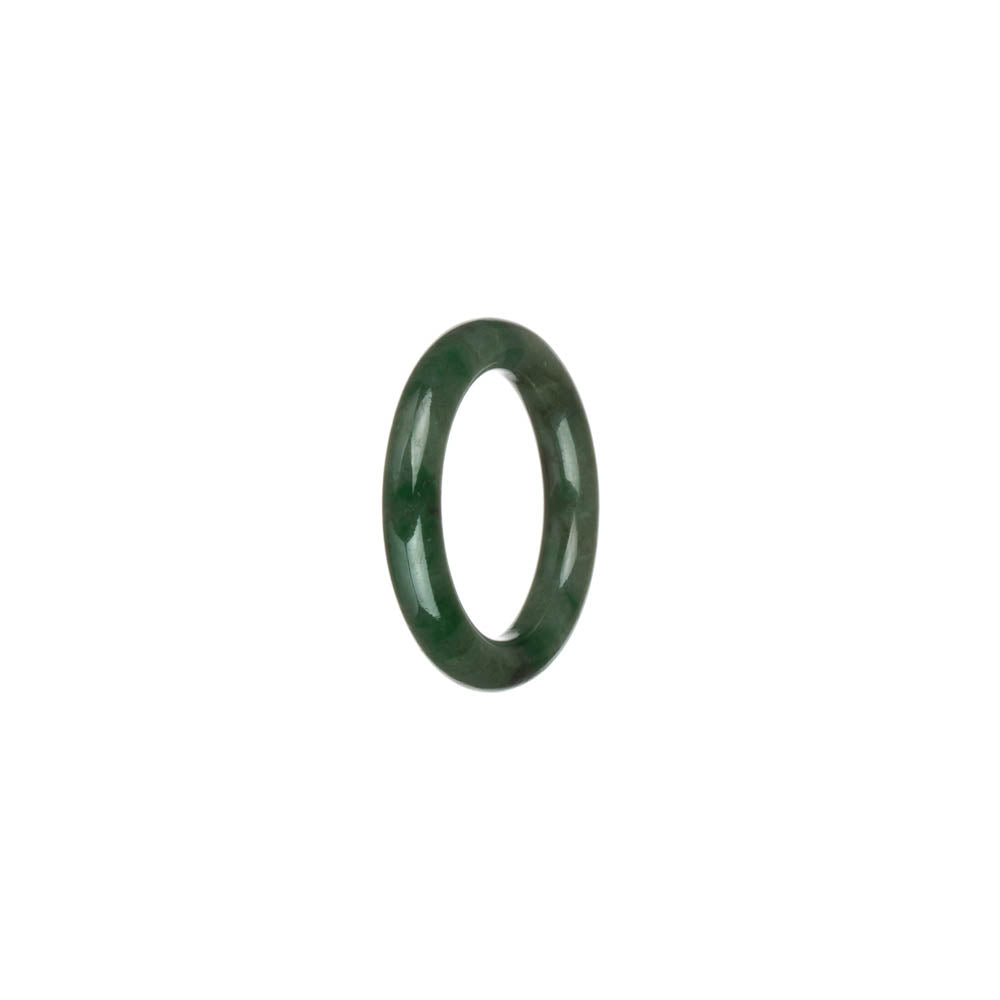 Real Green with Apple Green Patches Burma Jade Band - US 7.5