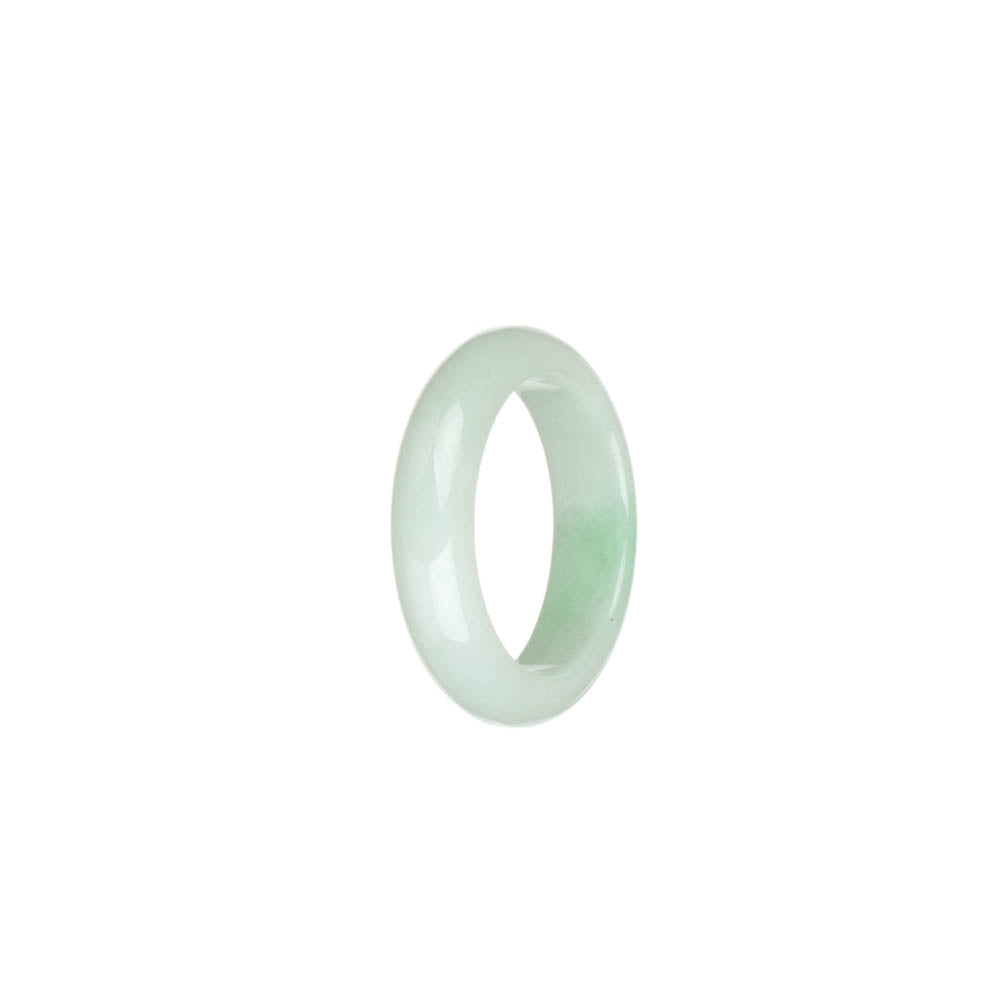 Authentic White and Green Jade Band - US 9.5