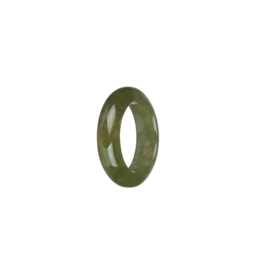 Real Olive Green Jade Ring- US 7.75
