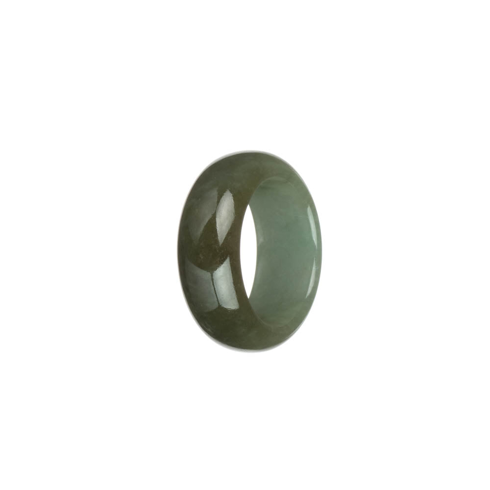Certified Pale Green with Brown Jadeite Jade Band - US 9.25