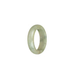 Certified Creamy White with Green Patterns Burma Jade Ring- US 10