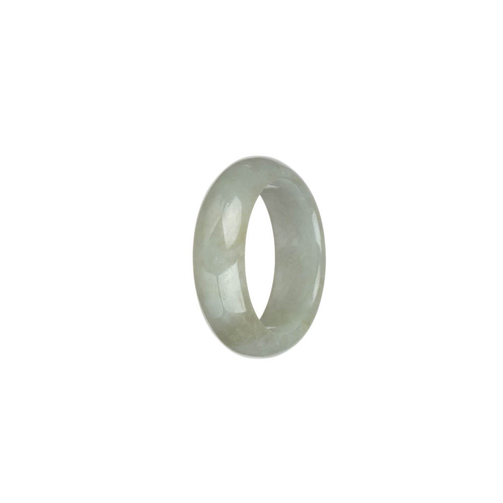 Certified Greyish White Burma Jade Band - US 9.5