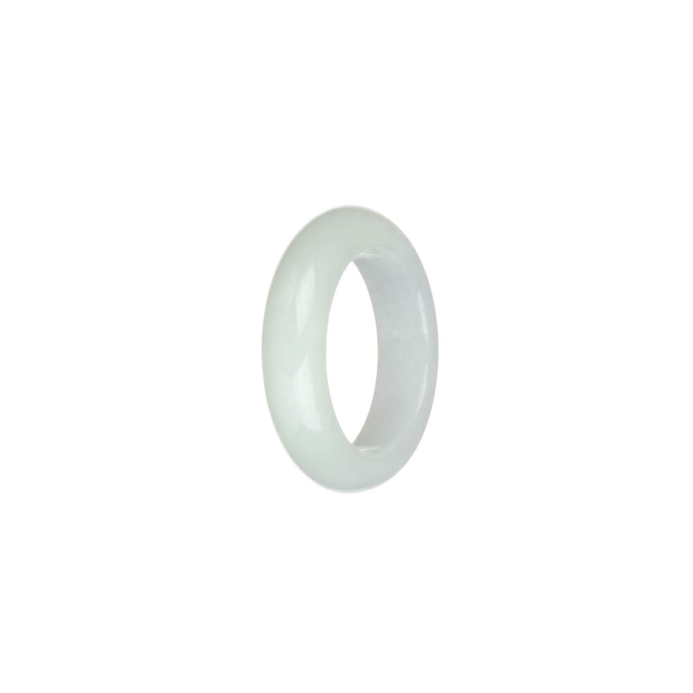 Real White Burmese Jade Band - US 9.5