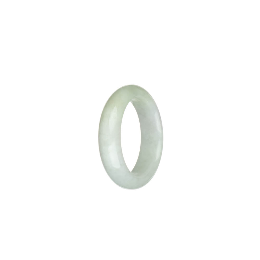 Real White with Pale Green Jade Ring - US 9.5