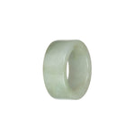 Genuine White with Pale Green Burmese Jade Ring- US 12