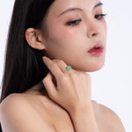 Uluru - Apple Green Jadeite Jade Ring