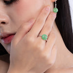 Uluru - Apple Green Jadeite Jade Ring