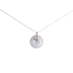 Burmese Jade Disc Bamboo Leaf Pendant