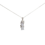 Dragon Bamboo Jadeite Jade Pendant in Sterling Silver