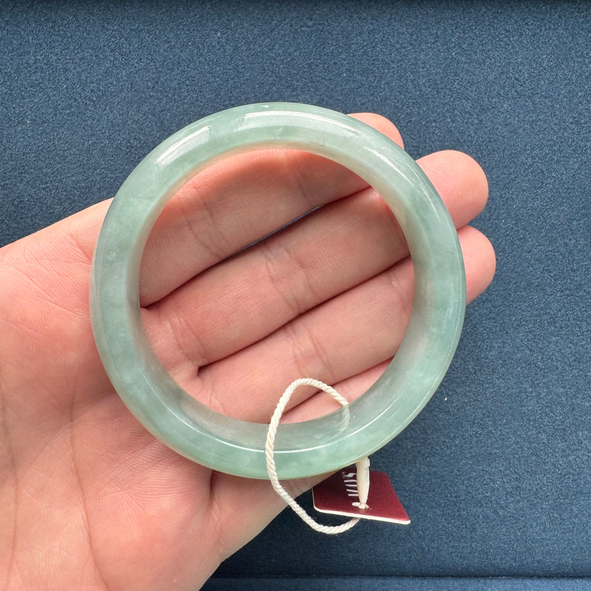 Real Grade A Green Burma Jade Bracelet - 58mm Half Moon