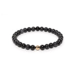 The Solitaire Bracelet with Black and Grey Burmese Jade