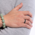 Sereniti Flat Grey and Black Burmese Jade Ring