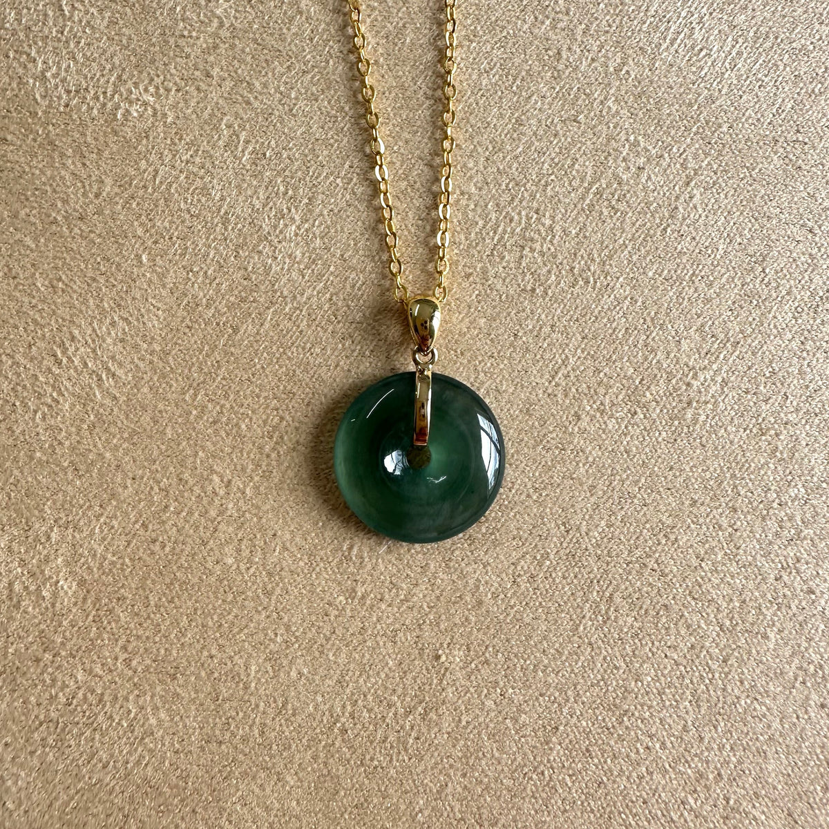 Kandy Disc Classic Jade Pendant - Icy Deep Green