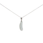Burmese Jade Bean Pendant in Sterling Silver