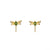A pair of gold vermeil stud earrings featuring green nephrite jade cabochons and gold-tone wings.