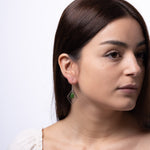 Jade Prism – Green Jade Teardrop Earrings with Double Diamond Frame in Sterling Silver