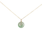 Kandy Donut Bare Diamond Jade Pendant - Icy Green
