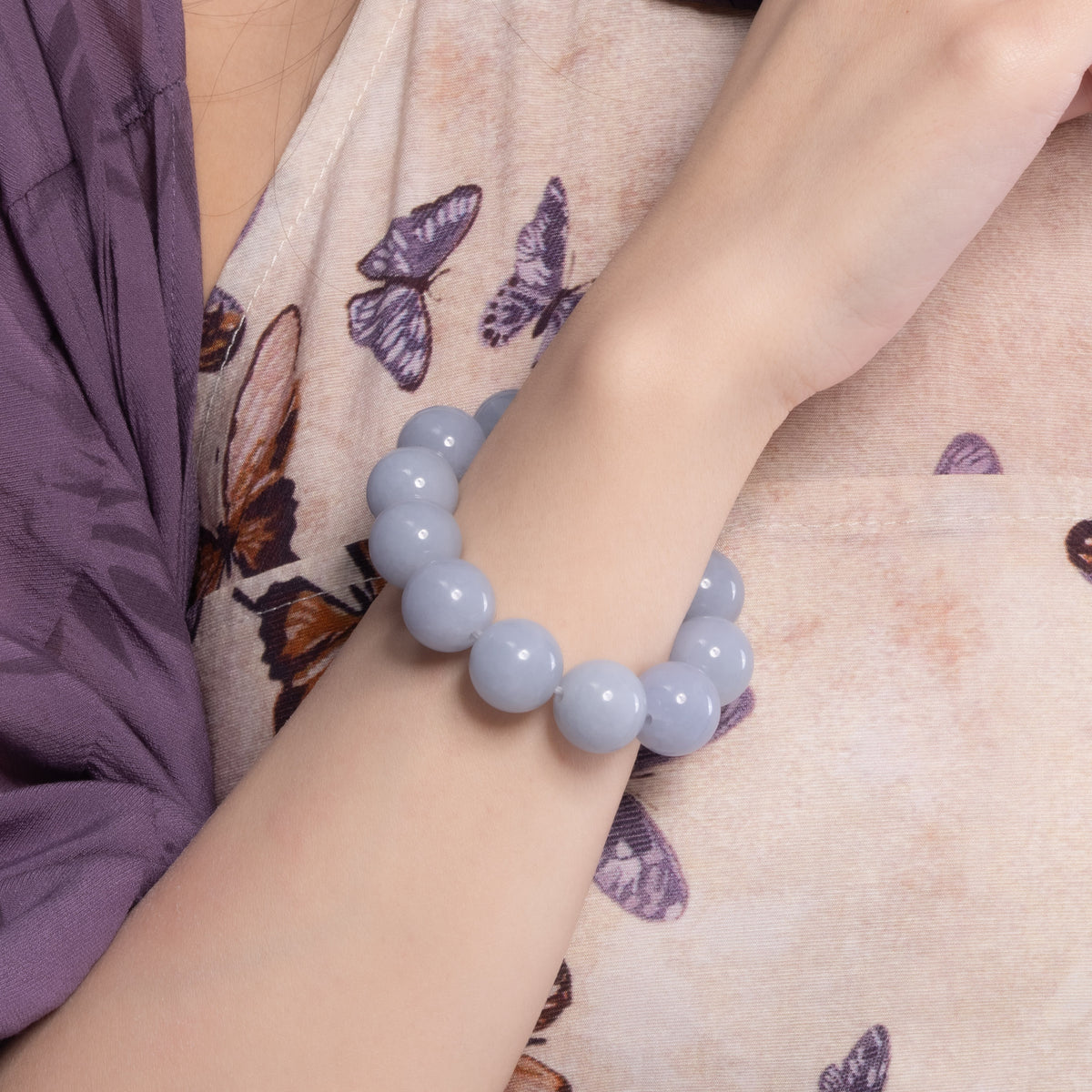The Classic Bracelet with Lavender Burmese Jadeite