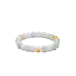 Small Multi Colour Jadeite Jade Bead Bracelet - 8mm