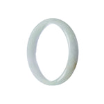 Genuine Natural White Jade Bangle - 56mm Half Moon