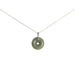 Olive Green Burmese Jade Donut Pendant