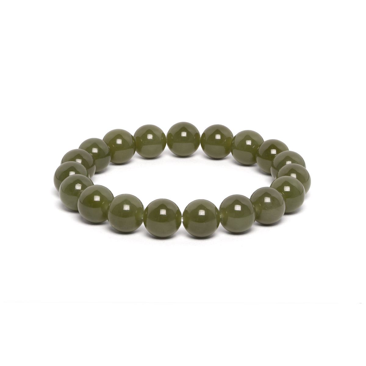 The Classic Bracelet with Olive Nephrite Jade
