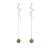 Serenity Threader – Green Jade Drop Earrings in Sterling Silver