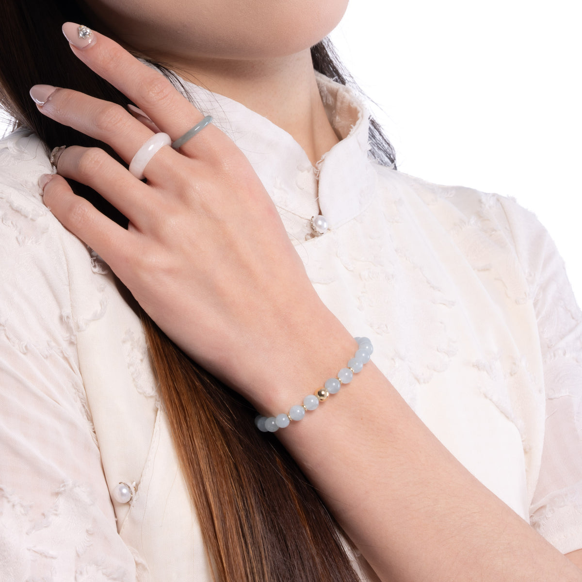 The Solitaire Bracelet with Aquamarine