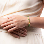 Double Fortune Pixiu Jade Bracelet with 999 Gold