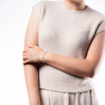 White Hetian Jade Bead Bracelet - 6mm