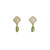Clover Jade Blossom – Gold Vermeil Earrings with White Jade Clover Studs and Green Jade Drops