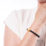 Wealth Guardian Jade Bracelet with Grey and Black Burmese Jadeite